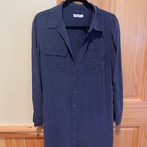 Equipment Essential Long Sleeve Silk Shirt Dress